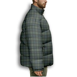 ScotsTee Shop Scottish Whitson Premium Tartan Collar Down Jacket Winter White Duck Down Plaid