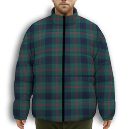 ScotsTee Shop Scottish Laurie (Lawrie) Modern Clan Premium Tartan Collar Down Jacket Winter White Duck Down Plaid