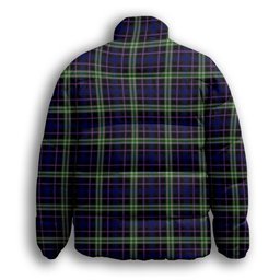 ScotsTee Shop Scottish MacKusick Premium Tartan Collar Down Jacket Winter White Duck Down Plaid