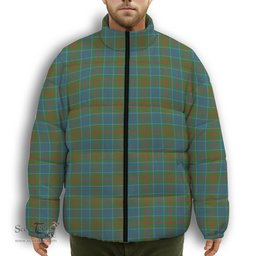 ScotsTee Shop Scottish Stewart of Appin Hunting Ancient Clan Premium Tartan Collar Down Jacket Winter White Duck Down Plaid