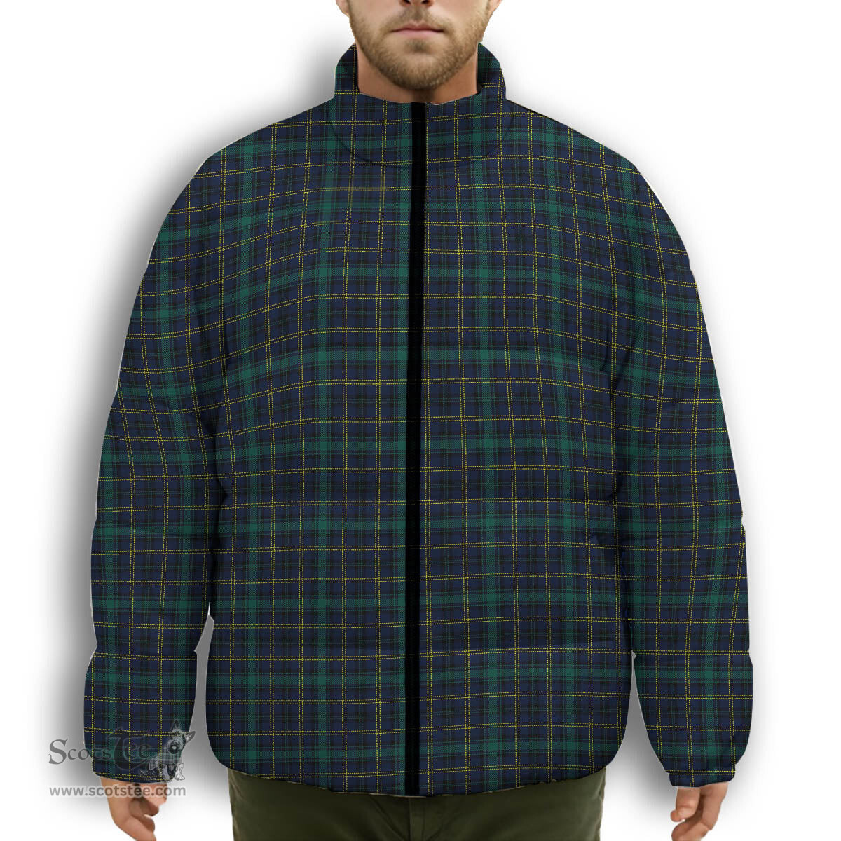 ScotsTee Shop Scottish Hope Vere Modern Clan Premium Tartan Collar Down Jacket Winter White Duck Down Plaid