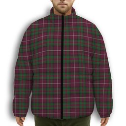 ScotsTee Shop Scottish Stewart of Bute Hunting Premium Tartan Collar Down Jacket Winter White Duck Down Plaid