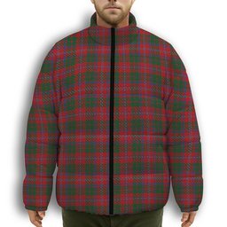 ScotsTee Shop Scottish MacQuarrie 4 Premium Tartan Collar Down Jacket Winter White Duck Down Plaid