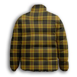 ScotsTee Shop Scottish MacLeod Premium Tartan Collar Down Jacket Winter White Duck Down Plaid