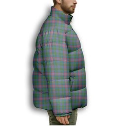 ScotsTee Shop Scottish Pitcairn Hunting Ancient Premium Tartan Collar Down Jacket Winter White Duck Down Plaid