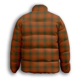 ScotsTee Shop Scottish Wolfe Premium Tartan Collar Down Jacket Winter White Duck Down Plaid