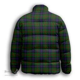 ScotsTee Shop Scottish Park Premium Tartan Collar Down Jacket Winter White Duck Down Plaid