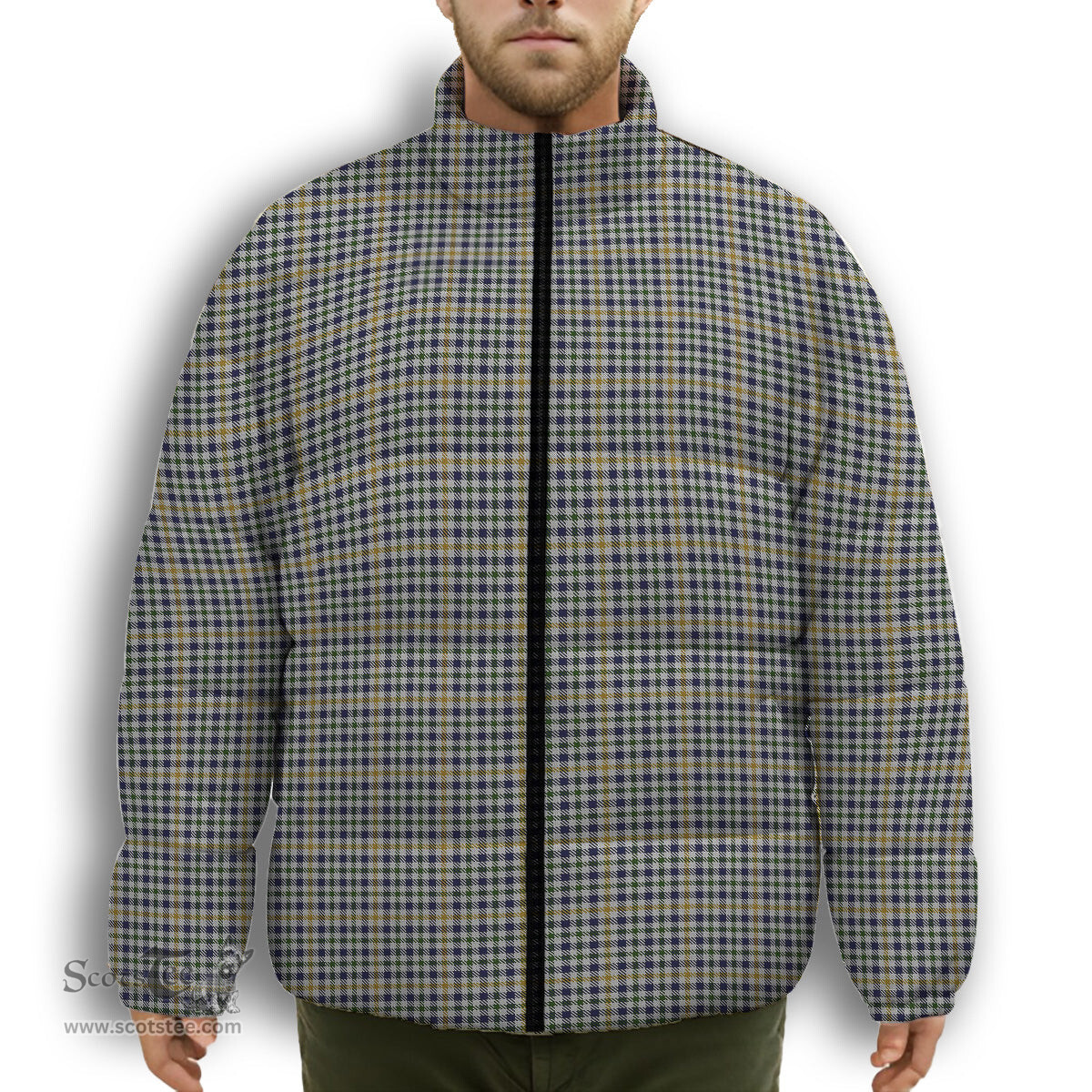 ScotsTee Shop Scottish Yamato International Premium Tartan Collar Down Jacket Winter White Duck Down Plaid