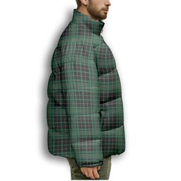 ScotsTee Shop Scottish McAulay Hunting Ancient Premium Tartan Collar Down Jacket Winter White Duck Down Plaid