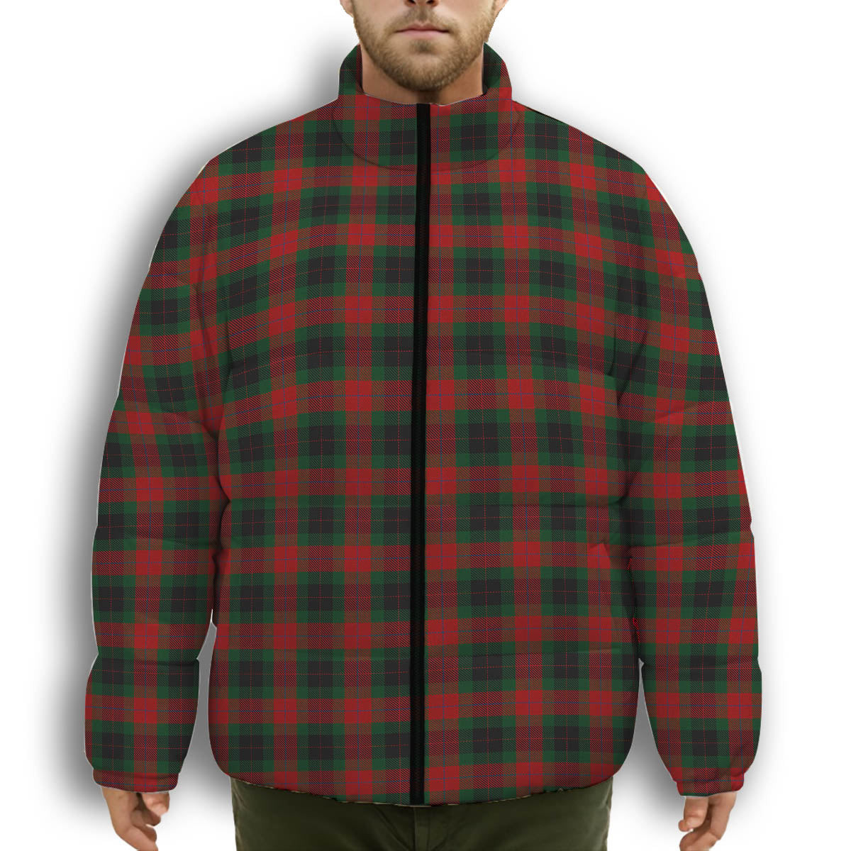 ScotsTee Shop Scottish Skene of Cromar Premium Tartan Collar Down Jacket Winter White Duck Down Plaid
