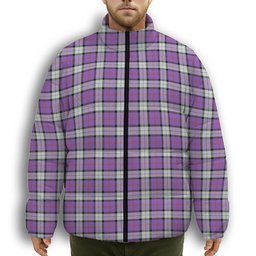 ScotsTee Shop Scottish Sinclair Dress (Dance) Ancient Clan Premium Tartan Collar Down Jacket Winter White Duck Down Plaid