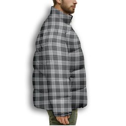 ScotsTee Shop Scottish MacRae, Dress Premium Tartan Collar Down Jacket Winter White Duck Down Plaid