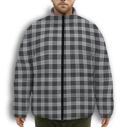 ScotsTee Shop Scottish MacRae, Dress Premium Tartan Collar Down Jacket Winter White Duck Down Plaid