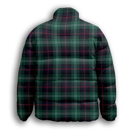 ScotsTee Shop Scottish Sutherland Old Modern Premium Tartan Collar Down Jacket Winter White Duck Down Plaid