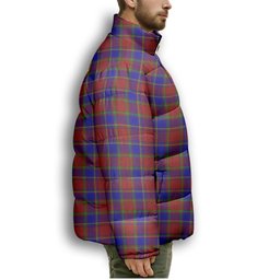 ScotsTee Shop Scottish Mair Premium Tartan Collar Down Jacket Winter White Duck Down Plaid
