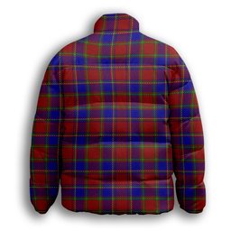 ScotsTee Shop Scottish Mair Premium Tartan Collar Down Jacket Winter White Duck Down Plaid