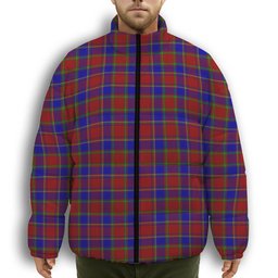 ScotsTee Shop Scottish Mair Premium Tartan Collar Down Jacket Winter White Duck Down Plaid