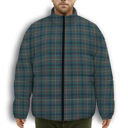 ScotsTee Shop Scottish McConnell Modern Premium Tartan Collar Down Jacket Winter White Duck Down Plaid