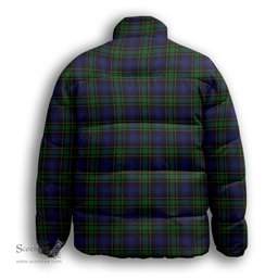 ScotsTee Shop Scottish Mowat Clans Originaux Premium Tartan Collar Down Jacket Winter White Duck Down Plaid