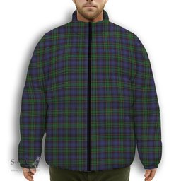 ScotsTee Shop Scottish Mowat Clans Originaux Premium Tartan Collar Down Jacket Winter White Duck Down Plaid