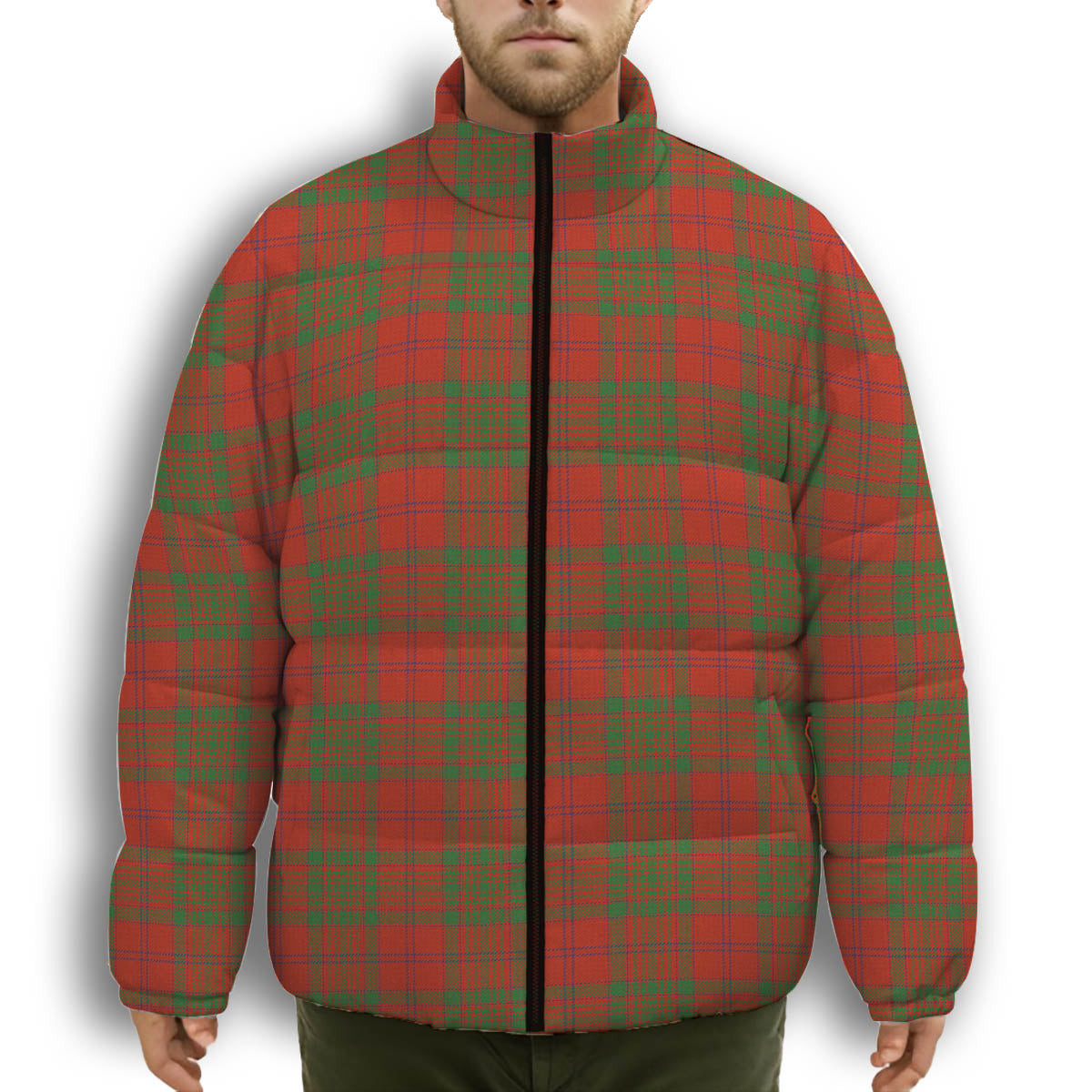 ScotsTee Shop Scottish McAlister of Glenbarr Ancient Premium Tartan Collar Down Jacket Winter White Duck Down Plaid