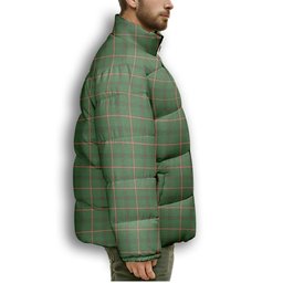 ScotsTee Shop Scottish Strachan Hunting Ancient Premium Tartan Collar Down Jacket Winter White Duck Down Plaid