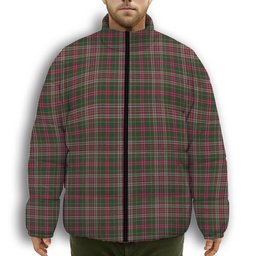 ScotsTee Shop Scottish MacPherson 9 Premium Tartan Collar Down Jacket Winter White Duck Down Plaid