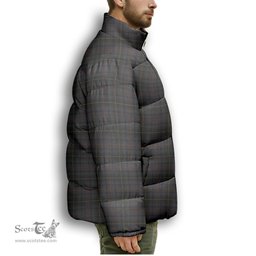 ScotsTee Shop Scottish MacInnes Homecoming Premium Tartan Collar Down Jacket Winter White Duck Down Plaid