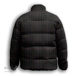 ScotsTee Shop Scottish MacInnes Homecoming Premium Tartan Collar Down Jacket Winter White Duck Down Plaid