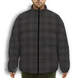 ScotsTee Shop Scottish MacInnes Homecoming Premium Tartan Collar Down Jacket Winter White Duck Down Plaid
