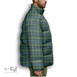 ScotsTee Shop Scottish Semple Ancient Premium Tartan Collar Down Jacket Winter White Duck Down Plaid