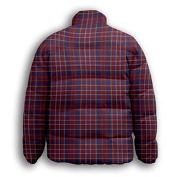 ScotsTee Shop Scottish Ruxton Hunting Premium Tartan Collar Down Jacket Winter White Duck Down Plaid