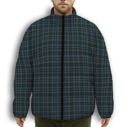 ScotsTee Shop Scottish Robertson Hunting #2 Modern Premium Tartan Collar Down Jacket Winter White Duck Down Plaid