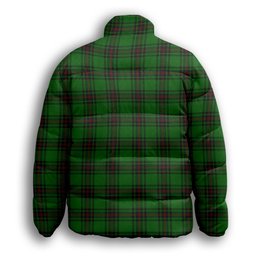 ScotsTee Shop Scottish Logie Premium Tartan Collar Down Jacket Winter White Duck Down Plaid