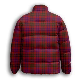 ScotsTee Shop Scottish Lovat or Fraser Premium Tartan Collar Down Jacket Winter White Duck Down Plaid
