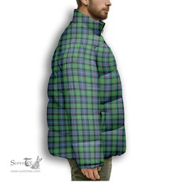 ScotsTee Shop Scottish Murray of Atholl Ancient Premium Tartan Collar Down Jacket Winter White Duck Down Plaid