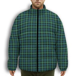 ScotsTee Shop Scottish Lyon Ancient Premium Tartan Collar Down Jacket Winter White Duck Down Plaid