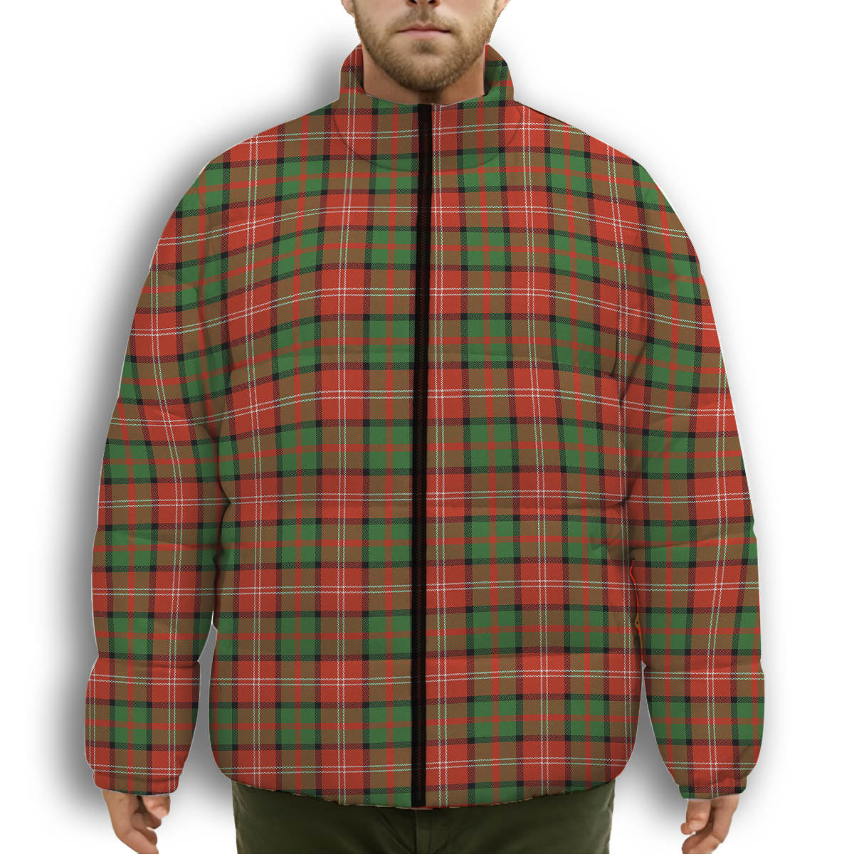 ScotsTee Shop Scottish Nesbitt Ancient Premium Tartan Collar Down Jacket Winter White Duck Down Plaid