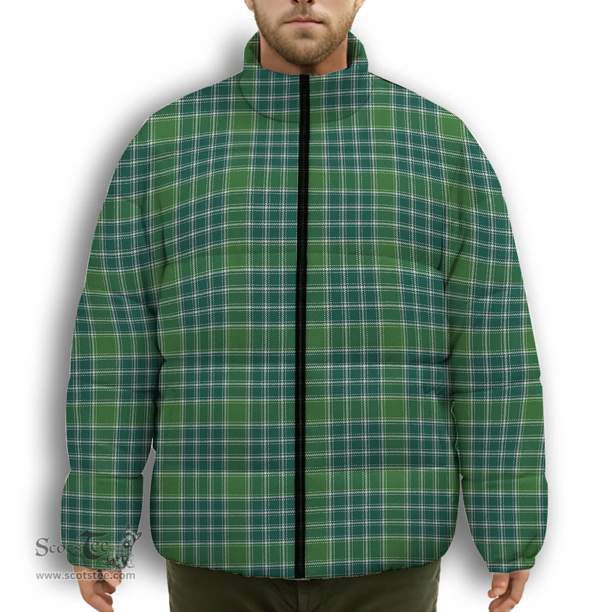 ScotsTee Shop Scottish MacDonald Lord of the Isles Hunting Ancient Premium Tartan Collar Down Jacket Winter White Duck Down Plaid