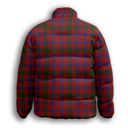 ScotsTee Shop Scottish Ross 5 Premium Tartan Collar Down Jacket Winter White Duck Down Plaid