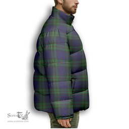 ScotsTee Shop Scottish MacKinlay 2_4 black stripes Premium Tartan Collar Down Jacket Winter White Duck Down Plaid