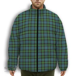 ScotsTee Shop Scottish MacWilliam (Williamson) Ancient Premium Tartan Collar Down Jacket Winter White Duck Down Plaid
