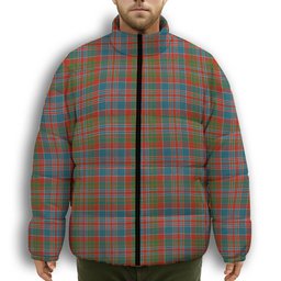 ScotsTee Shop Scottish MacDonald of Boisdale Ancient Premium Tartan Collar Down Jacket Winter White Duck Down Plaid