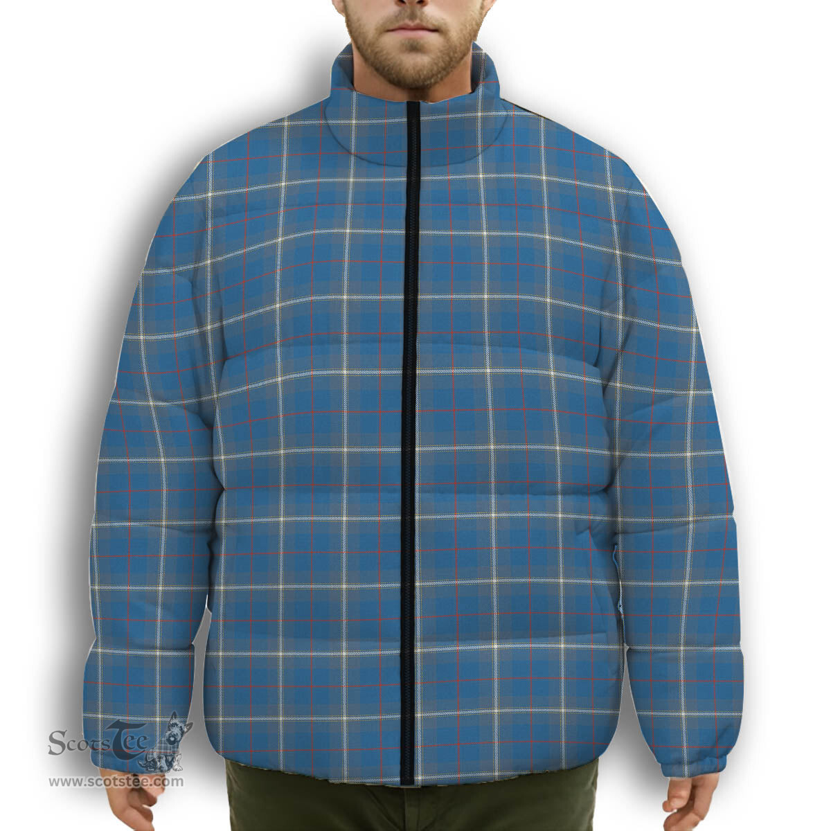 ScotsTee Shop Scottish McRae of America Ancient Premium Tartan Collar Down Jacket Winter White Duck Down Plaid