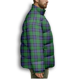ScotsTee Shop Scottish Haldane Premium Tartan Collar Down Jacket Winter White Duck Down Plaid