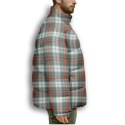 ScotsTee Shop Scottish MacBeth Dress Ancient Premium Tartan Collar Down Jacket Winter White Duck Down Plaid