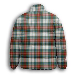 ScotsTee Shop Scottish MacBeth Dress Ancient Premium Tartan Collar Down Jacket Winter White Duck Down Plaid