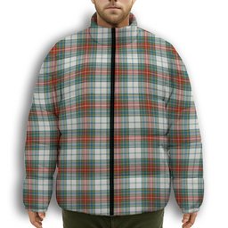 ScotsTee Shop Scottish MacBeth Dress Ancient Premium Tartan Collar Down Jacket Winter White Duck Down Plaid