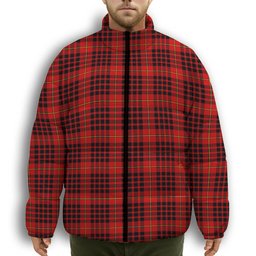 ScotsTee Shop Scottish MacDonald of Ardnamurchan Modern Premium Tartan Collar Down Jacket Winter White Duck Down Plaid