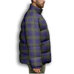 ScotsTee Shop Scottish Minnick Premium Tartan Collar Down Jacket Winter White Duck Down Plaid